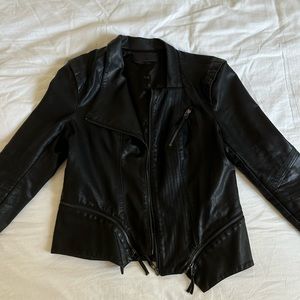 Blank NYC | Black Faux Leather Jacket Large Moto
